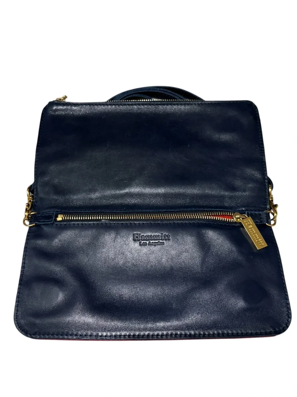 Hammitt RYAN Navy Blue and Pewter Snakeskin Crossbody/ Clutch